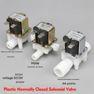 Plastic Solenoid Valve Normally Closed AC220V DC24V DC12V