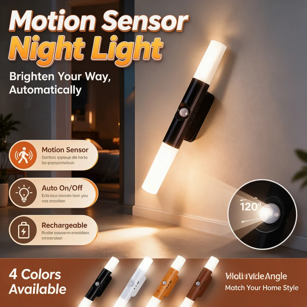 Rechargeable Human Body Induction Night Light Bedroom Bedside