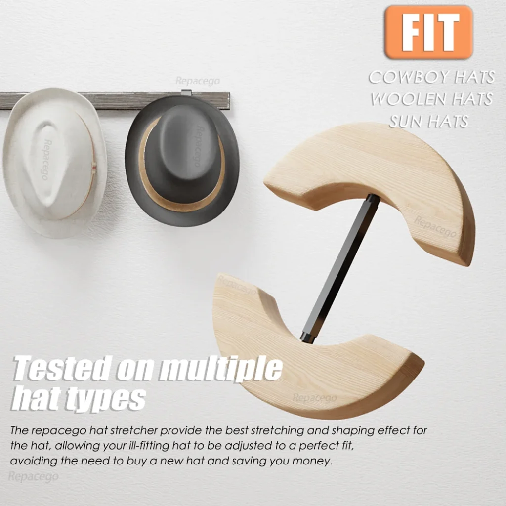 Repacego Adjustable Wooden Hat Stretcher Cap Shape Maintainer