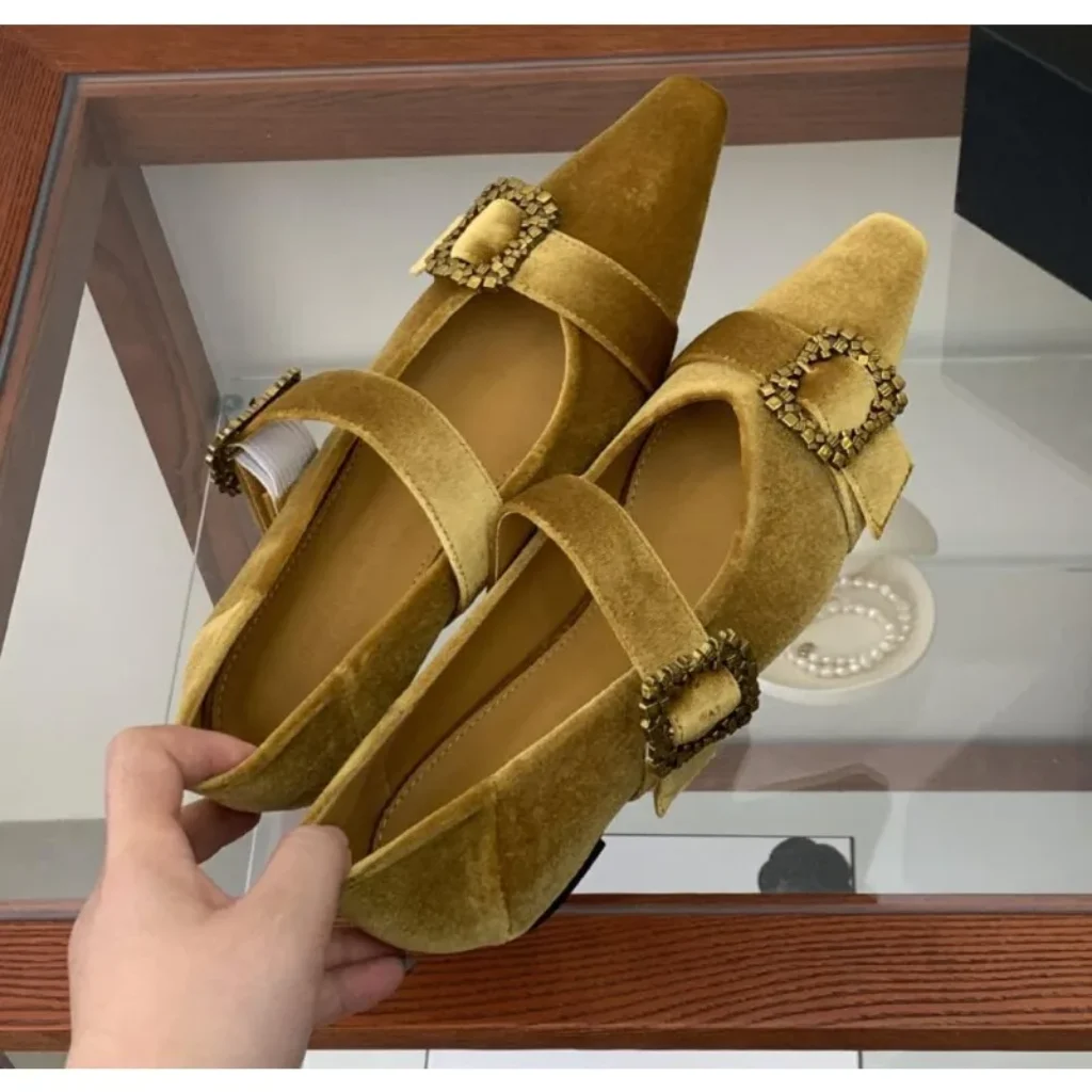 Retro Women Pointed Toe Shoes Designer Sexy low