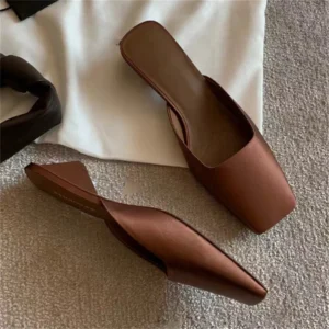 Street Summer Fashion Square Toe Women Slippers Thin