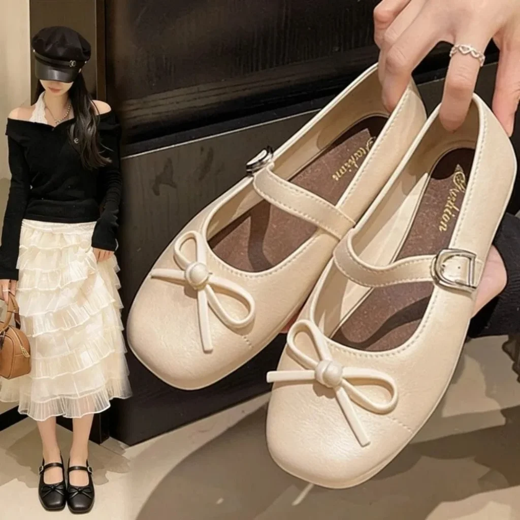 Sweet Women’s Pearl Bow Tie Sandals Versatile Comfortable