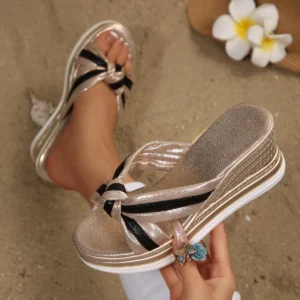 Trend Women Wedges Sandals Luxury Platform Slippers Open