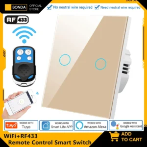 Tuya EU WiFi+RF433 Smart Remote control switch No