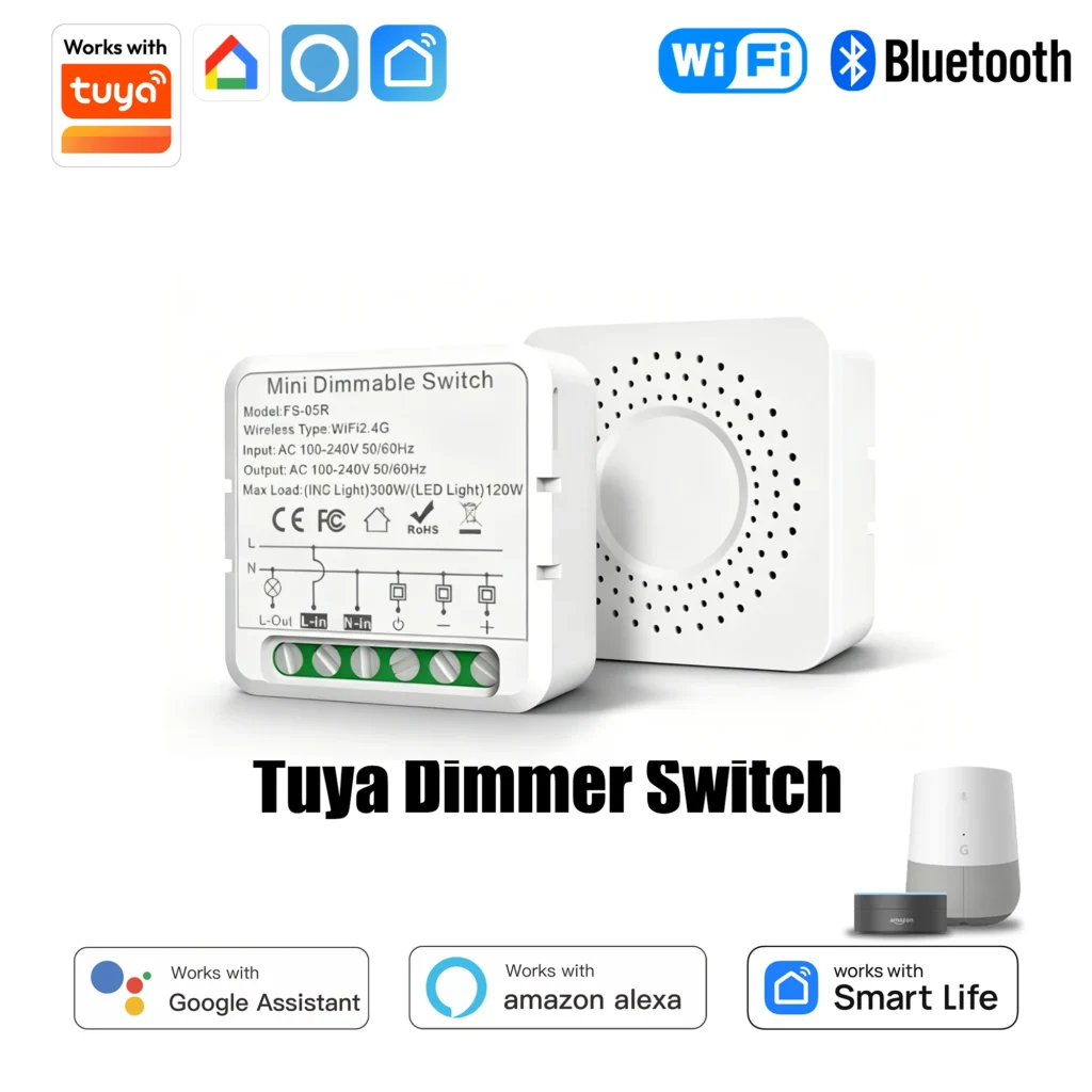 Tuya WiFi Hidden Dimmer Switch In-wall Junction Box