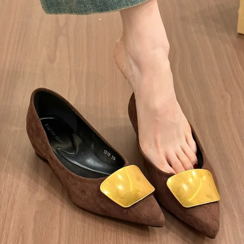 Women Low Heel Pumps Pointed Toe Low Heels