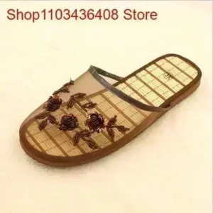 Women Stylish Floral Slippers Flats Flip Flop Loafers