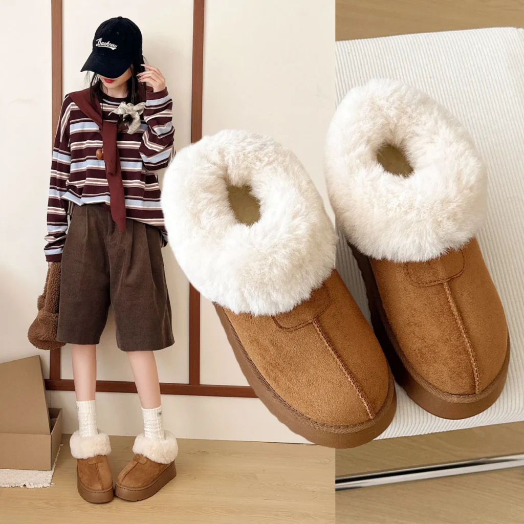 Women Winter Thick Sole Height Increasing Fleece Lined