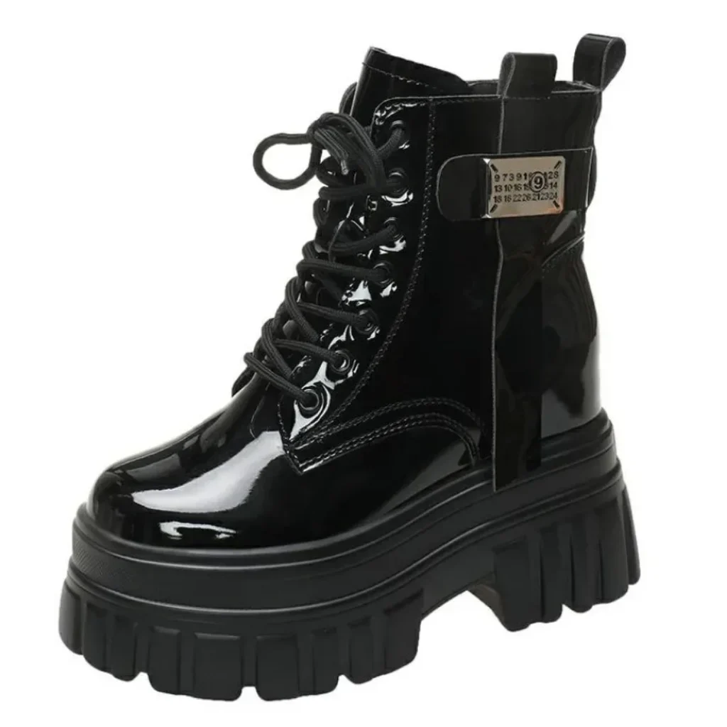 Women’s High Platform Motorcycles Boots Winter 10CM Wedge