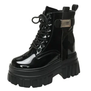 Women’s High Platform Motorcycles Boots Winter 10CM Wedge