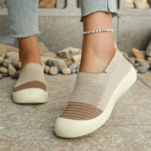 Women’s Shoes Women’s Retro Dual-tone Slip-on Shoes Breathable