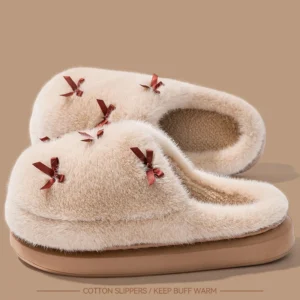 Women’s Winter Cotton Slippers – Non-Slip Warm House