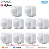 1- 10PCS Tuya Zigbee PIR Motion Sensor Detector Security Smart Life Tuya Zigbee Movement PIR Detector Needs Zigbee Gateway/Hub