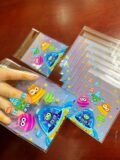 100pcs Cute Spaceship Alien Pattern Gift Pack Opp Self-sealing Bags, Cosmic Star Series Printed Small Gift Card Decoration Bags