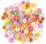 100pcs mixed small daisy resin flat flower accessories for DIY cell phone case hair clip decoration making accessories