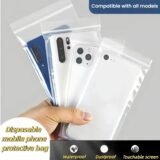 100Pcs Universal Bag Transparent Mobile Phone Dust Bag Zipper Self Lock Waterproof Phone Pouch Cover For Raining Rafting