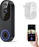 1080p Wireless Video Doorbell Camera with Two-Way Audio, Night Vision, Cloud Storage, AI Motion Detection for Home Security