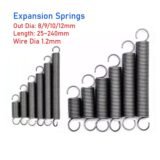 10pcs Expansion Springs Wire Dia 1.2mm Open Hook Tension Spring Extension Tension Spring Out Dia 8/9/10/12mm Length 25~240mm