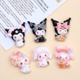 10 Pcs New Kawaii Cartoon bow Princess, Girl Anime Characters Resin Scrapbook Diy Jewelry Children Gift Hairpin Accessories A7