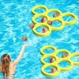 1+10pcs Swimming Pool Toss Game Set, Family Water Sports Floating Pool Toys, Throwing Game ，Suitable for Family Friends