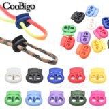 12pcs Cord Lock Stopper Paracord Clip Toggle Clamp Rope End Bean Buckle Lanyard Shoelace Sportswear Accessory 5mm Hole Colorful