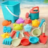 14/16 PCS Beach Toys for Kids Sand Toys Set for Toddlers Sandbox Toys with Bucket Shovel Rake Set Summer Outdoor Children Gifts