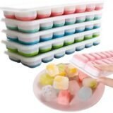 14 Cube Easy Release Ice Cube Tray Mold with Lid Silicone Square Molds Summer Kitchen Bar DIY Iced Cocktail Freeze Tool