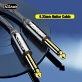 1/4 Inch Cord 6.35mm Mono Jack TS Speaker Cable 6.35 TS Guitar Instrument Cable for Guitar Electronic Drum Amplifier Audio Mixer