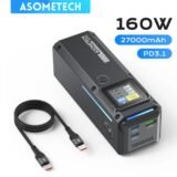 160W Power Bank 27000mAh Dual USB C PD3.1 140W Fast Charging Digital Display Portable PowerBank for Iphone 17 16 Samsung Macbook