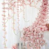 180cm Artificial Flowers Cherry Blossom Sakura Garland Wedding Arch Garden Backdrop Home Party Decoration Silk Fake Plants Vine