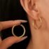 Yhpup 42mm Statement Stainless Steel Round Gold Color Hoop Earrings Charm Big Metal Anti Allergic Fashion Jewelry Waterproof