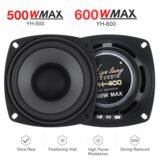 1pair 400/500/600W Car Speakers 2-Way Vehicle Door Subwoofer Car Audio Music Stereo Full Range Frequency Automotive Speaker