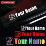 1PC Custom Car Sticker TIKTOK Classic Fonts Waterproof DIY Vehicle Window Motorcycle Bicycle Scooter Helmet Durable Vinyl Decals