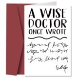 1PC Doctorate Degree Greeting Card,Funny Phd Graduation Thank You Card,Jokey Doctor’s Handwriting Card,A Wise Doctor Once Wrote