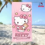 1pc Hello Kitty Sweet Baby Beach Towel: Polyester 2D Print, Gift—Quick-Dry & Lightweight, Swimming/Surfing/Camping, Unisex Beach