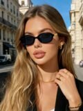 1PCS Fashion Oval Small Frame Sunglasses Couple Style Essential Sun Protection Glasses for Vacation And Driving