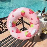 1Pcs Strawberry Swim Tube Inflatable Pool Float Pool Accessory Adult Swim Float Ring Summer Water Toys ﻿ ﻿ ﻿