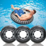 1PC Tire Shaped Thickened Pool Float Inflatable Tube Inner Tube Tire Swimming Float PVC Pool Float Adult Kid Pool Beach Party