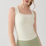 2024 Women Yoga Vest Elasticity Gym Sports Crop Tops Fitness Workout Sports Shirts Sleeveless Tank Tops Padded Yoga Bra Top