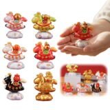 2026 Horse Statue New Year Feng Shui Tabletop Ornament Resin Rotatable Cartoon Ornament Mascots Chinese Spring Festival Decor