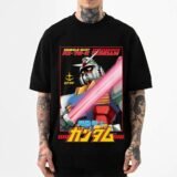 2026 New Gundam Japanese Style Classic Print T-shirt Short Sleeve T-shirt Men’s and Women’s T-shirt Men’s Tops Harajuku
