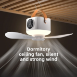 2026 New Wireless Portable Rechargeable Ceiling Fan for Student Dormitories, Small Portable Outdoor Camping, USB Fan for Beds