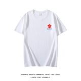 2026 Summer Suzuki Motorcycle Motorcycle Enthusiast 100% Cotton Trendy Men T-shirt Daily Sports Casual Loose Street Short Sleeve