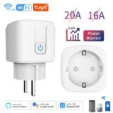 20A EU Smart Plug Tuya Wifi Socket Voice Control Remote for Alexa Yandex Google Home Energy Monitoring Function Alice
