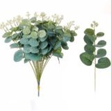 20PCS Fake Plants Silk Eucalyptus Leaf Diy Christmas Decorations Vase for Home Garden Wedding Scrapbooking Artificial Flowers