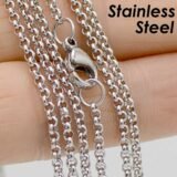 20 PCS Stainless Steel Necklace for Women Wholesale 16 18 20 22 24 30 INCH 2mm 2.5mm 3mm Rolo Chain Necklaces for Jewelry Making