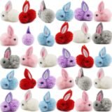24-120pcs Mini Plush Easter Bunny Animals, Miniature Stuffed Rabbit, Soft Tiny Stuffed Easter Bunnies for Easter Basket Stuffers