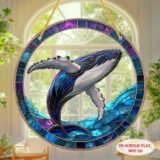 2D Flat, 2D Acrylic Whale Suncatcher, 1 x 1, Spring Decoration, Suitable Room, Porch, Living Room, Garden, Housewarming, Best Oc