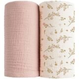 2PC Cotton Muslin Baby Swaddle Blankets Bedding Soft Receiving Blanket Newborn Baby Wrap Stroller Cover Babies Acceesories