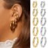 18K Gold Plated Hoop Earrings for Women Titanium steel Classic Round Design Hypoallergenic Perfect for Daily Wear Gifts 2.5/3cm